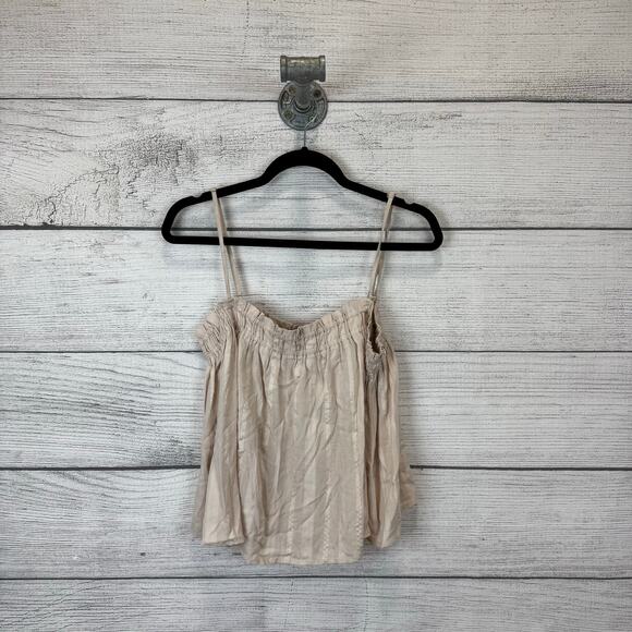 Mittoshop Plus Size Cream Embroidered Stripe Crop Sleeveless Blouse Size 2X - Picture 1 of 7